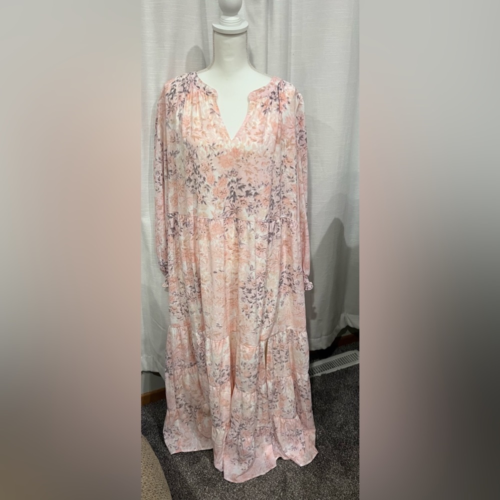 ARULA Pink Floral Maxi Dress